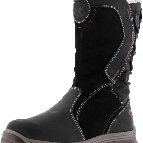 SANTANA CANADA size 6 / 37 womens winter insulated leather boots warm wool lined - Picture 4 of 5